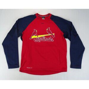 NIKE Therma-Fit Cardinals Graphic Print Crew Neck Sweatshirt Zip Pocket Men's M‎